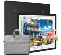 Elice Tableau lumineux magnétique A4 avec sac pour peinture au diamant, boîte lumineuse LED traçage avec boutons latéraux, tampon lumineux super lumineux, table lumineuse pour dessin, croquis