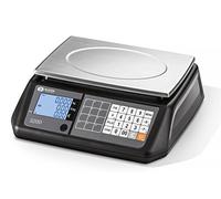 ELICOM Balance de commerce poids-prix homologuée 15/30kg - 5/10g - Noir - Acier inoxydable - Prête à l'emploi - Vente en magasin, vente à la ferme