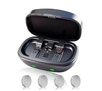 ELICTECH Batteries rechargeables 312 pour appareils auditifs et chargeur USB-C avec 4 cellules argent-zinc, alimentation longue durée pour appareils auditifs Bluetooth et non Bluetooth, étui compact