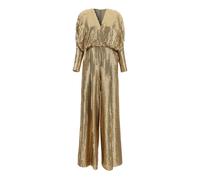 Elie Saab - Combinaison en tulle et crêpe brodée de sequins - Femme - Combinaisons et Ensembles - Jaune - Taille: 38 FR