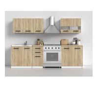 ELIF - Cuisine Complète Modulaire + Linéaire L 200 cm 6 pcs - Plan de travail INCLUS - Ensemble meubles armoires cuisine