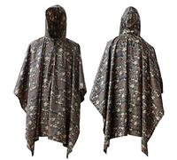 ElifeAcc Poncho à Capuchon avec Capuchon de Pluie Multifonctionnel Imperméable imperméable Tapis de Protection pour Tente bâche Pare-Soleil idéal pour Les activités de Plein air Camouflage numérique