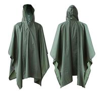 ElifeAcc Poncho à Capuchon Cape de Pluie Multifonctions Imperméable imperméable, Tapis de Toile de Tente, bâche de Protection Solaire, idéal pour Les activités de Plein air Vert