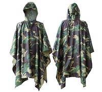 ElifeAcc Poncho à Capuchon Cape de Pluie Multifonctions Imperméable imperméable, Tapis de Toile de Tente, bâche Pare-Soleil, idéal pour Les activités de Plein air Camouflage
