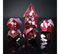 Elifel Dés Métal DND Lot de 7 D4 D6 D8 D10 D12 D20 D% Polyédrique Métalliques D&D Dice, Jeu de Dés Donjons et Dragons Pathfinder MTG Jeux de rôle