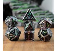 Elifel Dés Métal DND Lot de 7 D4 D6 D8 D10 D12 D20 D% Polyédrique Métalliques D&D Dice, Jeu de Dés Donjons et Dragons Pathfinder MTG Jeux de rôle