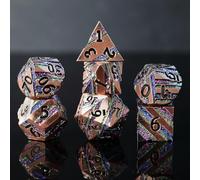 Elifel Dés Métal DND Lot de 7 D4 D6 D8 D10 D12 D20 D% Polyédrique Métalliques D&D Dice, Jeu de Dés Donjons et Dragons Pathfinder MTG Jeux de rôle