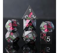 Elifel Dés Métal DND Lot de 7 D4 D6 D8 D10 D12 D20 D% Polyédrique Métalliques D&D Dice, Jeu de Dés Donjons et Dragons Pathfinder MTG Jeux de rôle