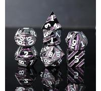 Elifel Dés Métal DND Lot de 7 D4 D6 D8 D10 D12 D20 D% Polyédrique Métalliques D&D Dice, Jeu de Dés Donjons et Dragons Pathfinder MTG Jeux de rôle