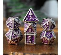 Elifel Dés Métal DND Lot de 7 D4 D6 D8 D10 D12 D20 D% Polyédrique Métalliques D&D Dice, Jeu de Dés Donjons et Dragons Pathfinder MTG Jeux de rôle