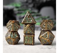 Elifel Dés Métal DND Lot de 7 D4 D6 D8 D10 D12 D20 D% Polyédrique Métalliques D&D Dice, Jeu de Dés Donjons et Dragons Pathfinder MTG Jeux de rôle
