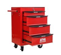 ELIHGTBY Servante d’Atelier à 4 tiroirs sur roulettes, Chariot d’Atelier Mobile Vide, Armoire à Outils à Verrouillage centralisé pour Atelier et Garage,