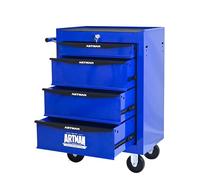 ELIHGTBY Servante d’Atelier à 4 tiroirs sur roulettes, Chariot d’Atelier Mobile Vide, Armoire à Outils à Verrouillage centralisé pour Atelier et Garage,Bleu & Noir