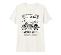 Elijah's Garage Moto Design pour Le nom Elijah T-Shirt Haut de Gamme