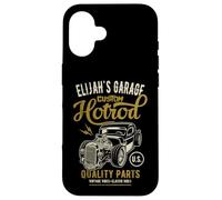 Elijah's Hotrod Garage Classic Car Design Elijah personnalisé Coque pour iPhone 16