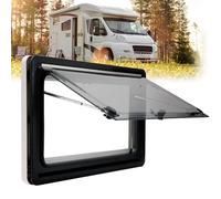 ELIKBH Fenêtre coulissante pour camping-car Fenêtre Latérale de caravane Fenêtre latérale de remplacement avec écran et pare-soleil Angle d'ouverture réglable Pour fourgon van(750x400mm)