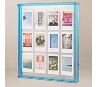 Elil Cadre Photo Instax Mini & Polaroid - Cadre Acrylique Bleu 13x18 cm (5x7) Recto Verso, Tout en Acrylique, Effet Flottant, Cadre de Table pour Decoration Maison & Bureau