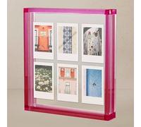 Elil Cadre Photo Instax Mini & Polaroid - Cadre Acrylique Rose 10x15 cm (4x6) Recto Verso, Tout en Acrylique, Effet Flottant, Cadre de Table pour Decoration Maison & Bureau