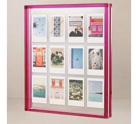 Elil Cadre Photo Instax Mini & Polaroid - Cadre Acrylique Rose 13x18 cm (5x7) Recto Verso, Tout en Acrylique, Effet Flottant, Cadre de Table pour Decoration Maison & Bureau