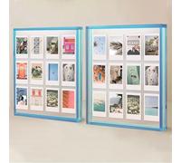Elil Cadre Photo Instax Mini & Polaroid Lot de 2 - Cadres Acryliques Bleus 13x18 cm (5x7) Recto Verso, Tout en Acrylique, Effet Flottant, Cadres de Table pour Decoration Maison & Bureau
