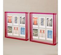 Elil Cadre Photo Instax Mini & Polaroid Lot de 2 - Cadres Acryliques Roses 10x15 cm (4x6) Recto Verso, Tout en Acrylique, Effet Flottant, Cadres de Table pour Decoration Maison & Bureau