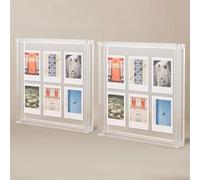 Elil Cadre Photo Instax Mini & Polaroid Lot de 2 - Cadres Acryliques Transparents 10x15 cm (4x6) Recto Verso, Tout en Acrylique, Effet Flottant, Cadres de Table pour Decoration Maison & Bureau