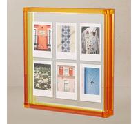 Elil Cadre Polaroid Orange pour Film Polaroid Fujifilm Instax Film Cadre Photo Polaroid Orange 8,3" x 7,6" Cadre de Collage Cadres Photo de Collage de Mariage Familial Double Verre Acrylique