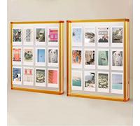 Elil Lot de 2 cadres Polaroid géants pour film Polaroid Fujifilm Instax Film Orange Cadre photo Polaroid 11,8" x 10,2" Cadre de collage Famille Mariage Collage Cadres photo Double verre Lot de 2