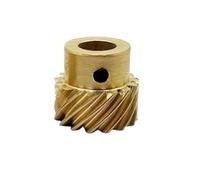 ELILANEY 1 engrenage hélicoïdal en cuivre, module 0,5, 20 dents, transmission à 45 degrés, arbre décalé, pignon à onglet en spirale en cuivre Engrenage hélicoïdal(Right rotating 5mm bore)
