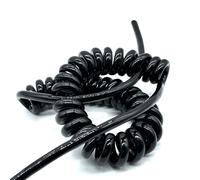 ELILANEY Câble à ressort 20 AWG rétractable de 6 mètres, 0,5 mm², souple, for hall d'exposition, ressort ondulé, fil de levage hydraulique extensible Élastique Flexible(3 Cores)