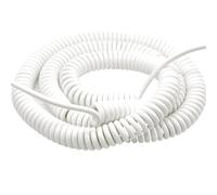 ELILANEY Câble à ressort télescopique à 3 conducteurs 17 AWG, fil spiralé extensible blanc étirer souple(Stretch 8 Meters)