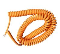 ELILANEY Câble de charge à ressort spiralé à 3 conducteurs de 1 mm², fil d'extension en cuivre orange extensible étirer souple(Stretch 8 Meters)