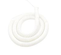 ELILANEY Câble électrique rétractable à ressort à 2 conducteurs, blanc, longueur de ligne de 5 mètres, isolation de 10 mètres, fil de ligne électrique en PU Élastique Flexible(18AWG 0.75mm2)