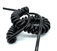 ELILANEY Câble spiralé à 2 conducteurs de 0,2 mm², extensible jusqu'à 6 mètres, cordon ondulé, isolation électrique, câble hélicoïdal à ressort Élastique Flexible