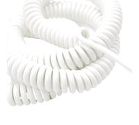 ELILANEY Câble spiralé à ressort blanc à 2 conducteurs, extensible de 1,25 mètre, longueur de ligne: 2,5 mètres, fil extensible étirer souple(13AWG)