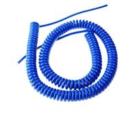 ELILANEY Câble spiralé bleu à 2 conducteurs 17 AWG, tension de connexion, élasticité rétractable, extension 1 mm², ligne hélicoïdale à ressort Élastique Flexible(Straight 5 meters)