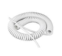 ELILANEY Câble spiralé flexible à ressort rétractable blanc à 2 conducteurs de 0,3 mm², calibre 22 AWG étirer souple(Stretch 2.5 Meters)
