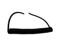 ELILANEY Câble spiralé flexible télescopique extensible à ressort noir, longueur droite de 5 mètres, 2 conducteurs étirer souple(17AWG)