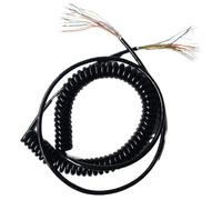 ELILANEY Câble spiralé rétractable à 22 conducteurs, 0,15 mm², fil extensible noir, 6 mètres, fil électrique à ressort extensible étirer souple