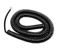 ELILANEY Câble spiralé télescopique à ressort en cuivre pur à 2 conducteurs de 1,5 mm², fil extensible noir flexible étirer souple(Stretch 4 meters)