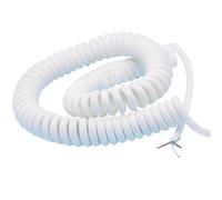 ELILANEY Câble télescopique extensible blanc à ressort 24 AWG à 4 conducteurs, fil spiralé rétractable de 0,2 mm² étirer souple(Stretch 7 meters)