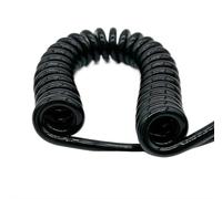 ELILANEY Câble télescopique noir 17 AWG à 2 conducteurs, fil à ressort extensible, câble spiralé flexible de 1,0 mm² for une utilisation polyvalente étirer souple(Stretch 1.25 Meters)