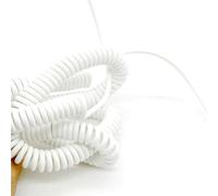 ELILANEY Câble télescopique rétractable en spirale à 3 conducteurs, blanc, extensible, 20 AWG, 0,5 mm², solution de câblage flexible étirer souple(Stretch 10 Meters)