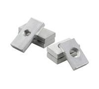 ELILANEY Écrous carrés en acier au carbone for profils en aluminium M4 M5 M6 M8, blocs coulissants rectangulaires fins plaqués zinc, 10 pièces fixation support(M6x20x10x5)
