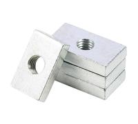 ELILANEY Écrous carrés M3 M4 M5 M6 M8 en acier au carbone zingué, bloc coulissant rectangulaire, accessoire profilé en aluminium, 10 pièces fixation support(M6x18x12x2.5mm)