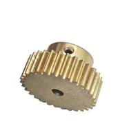 ELILANEY Engrenage cylindrique à 48 dents en cuivre, module 0,6, diamètre 30 mm, denture droite, avec pignon à denture droite. Mécanique(6mm bore)