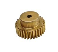 ELILANEY Engrenage droit en laiton, Module 0.7, 30 dents, avec pas à dents droites, engrenage cylindrique, vis M4, pignon 0.7M 30T Mécanique(5mm bore)