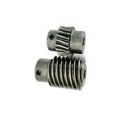 ELILANEY Ensemble d'engrenages à vis sans fin à double pas en cuivre 1M 20T, trou intérieur de 8 mm, 1 module, 20 dents, pignon à vis sans fin for turbine, tige d'arbre de turbine à 4 têtes Réducteu t