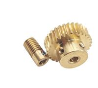 ELILANEY Ensemble d'engrenages à vis sans fin en cuivre, 1 module, alésage 5 mm, 8 mm, engrenage de turbine 1M 20T, arbre à vis sans fin 10 x 21 mm, rapport de réduction 1:20, autobloquant Réducteu tu