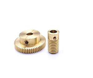 ELILANEY Ensemble D'engrenages À Vis Sans Fin En Laiton De 0,3 M, Réducteur De Pignon De Turbine, Tige De Vis Sans Fin 6 X 12 Mm Réducteu turbine(50T 4mm bore)